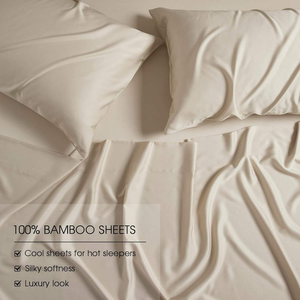 100% Organic Bamboo Fiber <b>Sheets</b> Set- Queen Size 300 Thread Count Soft Bed <b>Sheets</b> <b>Flat</b> <b>Fitted</b> <b>Sheet</b> Sets - Product Image 4