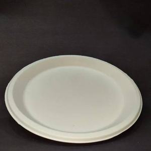 LKS Enterprises Classic 10 Inch White Sugarcane Bagasse Reusable Disposable Plates 100% Eco-Friendly Biodegradable Compostable - Product Image 4