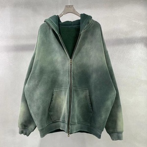 Sudadera con Capucha y Cremallera para Mujer, Mezcla de Poliéster/Algodón, Secado Rápido, Hombros Caídos, Manga Larga, Color Sólido, Estilo Oversize - Product Image 3