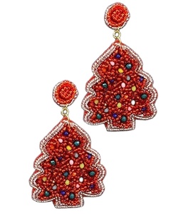 Pendientes de bisutería estilo cangrejo, pendientes de cuentas impermeables, coloridos pendientes bordados con cuentas de semillas para niñas de la India. - Product Image 3