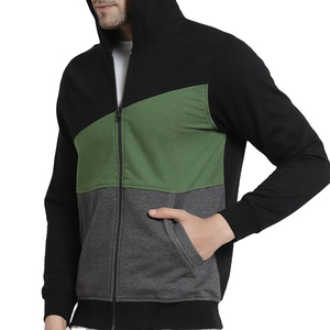 Sudadera con capucha premium para hombre con cremallera frontal, bloques de color, capucha con cordón, bolsillo canguro y puños acanalados. Ideal para ropa deportiva, gimnasio y uso universitario. - Product Image 5