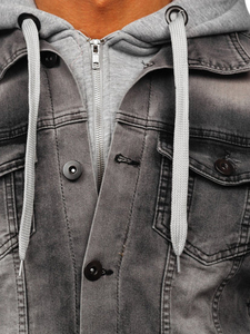Wholesale Price Cotton Made Stylish Men Jeans <b>Jacket</b> Best Quality Gray Washed Long Sleeved Autumn Wear Men's <b>Jacket</b> - Product Image 4