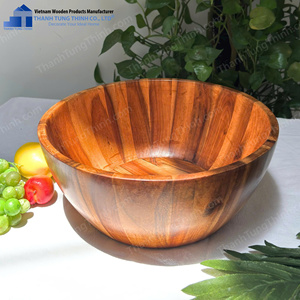 Juego de Tazones para Ensalada de Madera Natural, 3 Piezas, Solo Lavar a Mano, Utensilios Aptos para Alimentos, Hechos en Vietnam - Product Image 2