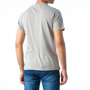 Camiseta de Manga Corta para Hombre, Cuello Redondo, Color Gris, Corte Regular, Informal, 100% Algodón Jersey, Color Sólido - Product Image 5