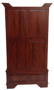 <b>Solid</b> mahogany timber <b>bookcase</b> features two glass fronted doors and two drawers at the base for living room indoor use - Product Image 5