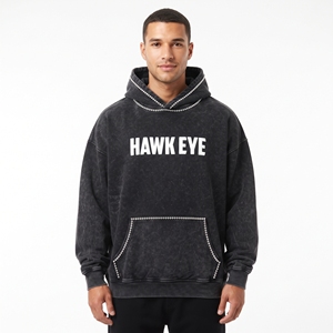 High Quality Men's Cotton Acid Wash Streetwear Hoodie Custom Rhinestone <b>Oversized</b> <b>Vintage</b> Hooded Pullover <b>Sweatshirt</b> - Product Image 1
