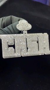 Fully Iced Out Custom Name Latter <b>Pendant</b> Fine Jewelry <b>Pendant</b> Personalized <b>Initial</b> Latter <b>Pendant</b> 925 <b>Silver</b> <b>Pendant</b> For Gifts - Product Image 6