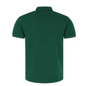 Polo de Algodón Verde Sólido de Manga Corta para Hombre, Corte Regular, Estilo Casual, Diseño con Botones, Tejido Antienvejecimiento - Product Image 2