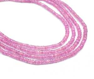 Cuentas facetadas de zafiro rosa natural, calidad AAA+, 2.5-3.5 mm, hilo de 16 pulgadas, cuentas de piedras preciosas para la fabricación de joyas - Product Image 1