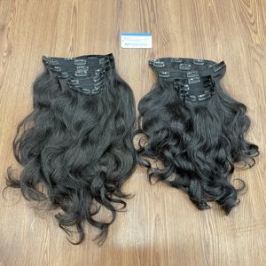 NOUVELLE ARRIVÉE : Extensions de cheveux à clipser, couleur noire naturelle, cheveux vietnamiens lisses naturels, prêts à être expédiés - Product Image 2