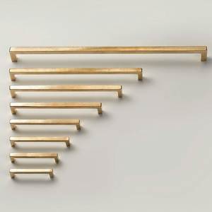 Modern Solid Brass Door Handles Knobs Square Shape Eco-Friendly Kitchen Cabinet Handles Antique Rustic Cabinet Knobs <b>Pulls</b> - Product Image 4