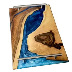 Plateau artistique en bois de résine époxy fabriqué à la main pour des idées de cadeaux uniques et des célébrations spéciales pour l'approvisionnement mondial - Product Image 1
