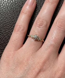 แหวนหมั้นเพชรทองคำแท้ 14K เพชรเพาะเลี้ยงรูปดอกไม้ แหวนสัญญาสำหรับผู้หญิง แหวนแต่งงานรูปใบไม้ที่ได้รับแรงบันดาลใจจากธรรมชาติ - Product Image 5