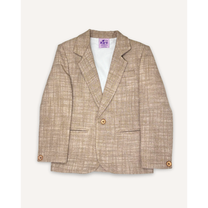 เสื้อเบลเซอร์ทรงสมาร์ทสำหรับเด็กผู้ชาย สีเบจ ผ้าลินินผสม - Product Image 2