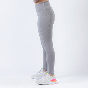 High Waist Full Length Yoga <b>Leggings</b> Solid Color Spandex Nylon Material Contrast <b>Stitch</b> New Design Women's Pants - Product Image 2