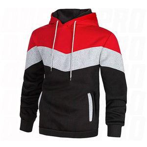 Mens Casual Pullover Hoodie Color Block Patchwork Sweatshirt Long Sleeve Fleece Hoodie with Pockets Comfortable Loose Fit 80 Per - Product Image 2