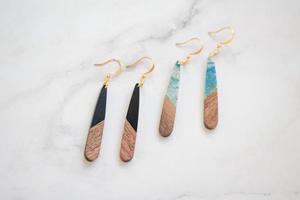 Wood Resin <b>Drop</b> Earrings Women Boho Other Plated Water <b>Drop</b> Shape Jewelry Fashion Party MN EXPORTS - Product Image 4