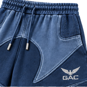 Conjunto de Sudadera Holgada con Detalles de Paneles Azul Marino Lavado y Pantalones de Chándal de Pierna Ancha, Chándal a Juego Unisex Casual Estilo Urbano, Venta al por Mayor - Product Image 5
