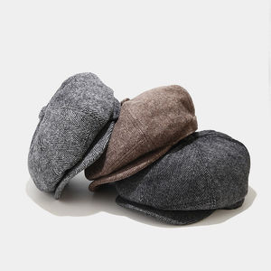 Bérets professionnels sur mesure avec logo personnalisé, bérets universels en coton uni avec logo personnalisé - Product Image 2