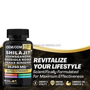 Cápsulas de Extracto Herbal <span class=keywords><strong>Natural</strong></span> de Shilajit, Ashwagandha y Rhodiola, Suplemento Energético Cognitivo para Adultos, OEM ODM - Product Image 3