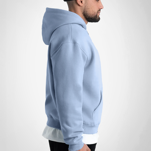 Y2K High Quality <b>Light</b> Blue Oversized 450GSM Hoodies Custom Logo Printing Embroidery 3d Customized Logo Hoodie and Sweatshirts - Product Image 3
