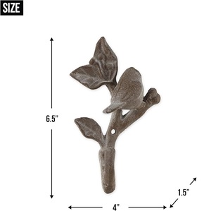 Rustic Metal Flower <b>Hook</b> Handmade Wall Mount <b>Single</b> <b>Hook</b> For Clothing Decorative Garden Style - Product Image 5