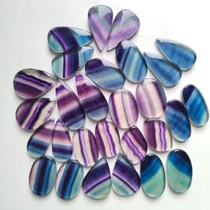 Pierre précieuse cabochon en fluorite naturelle de haute qualité, paire de cristaux, prix de gros pour la fabrication de bijoux, pierres précieuses en vrac - Product Image 1