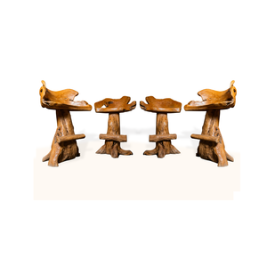 ชุดโต๊ะบาร์ไม้สักรากแบบเรียบง่าย พรีเมียม เป็นมิตรกับสิ่งแวดล้อม พร้อมเก้าอี้ทำมือ สำหรับบาร์โรงแรมและรีสอร์ท - Product Image 4