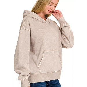 Sudadera con Capucha para Mujer, Estilo Lavado Ácido, Mezcla de Algodón Suave, Diseño Moderno para Uso Diario - Product Image 4