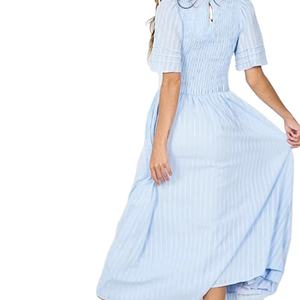 Vestido de Maternidad de Talla Grande para Lactancia, Tejido a Crochet, Liso, de Muselina, Color Sólido, Elegante, con Spandex, Largo, Maxi - Product Image 1