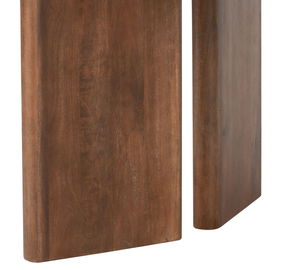 Table à manger moderne en bois de manguier massif, design généreux, bords courbes, plateau rectangulaire, 4 pieds séparés, confortable pour 6 à 8 personnes - Product Image 6