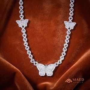 Collar con Colgante de Mariposa de Plata de Ley y Moissanita, Joyería de Moda, Cadena Fina, Estilo Elegante para Mujer, Regalo de Nueva York - Product Image 3