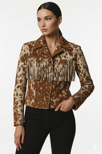 Premium Quality Custom Wholesale Women Fringe Jacket Western Jacket And Mens Leather Jacket With Soft Comfortable Fabric - Product Image 2