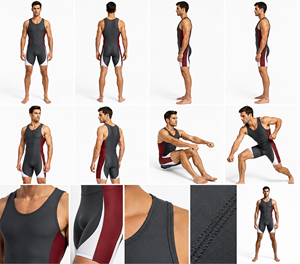 Maillot et short d'aviron sur mesure Unisuit une pièce pour les équipes d'aviron du collège et du club - Product Image 6