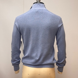 Suéter Personalizado con Logotipo OEM para Hombre, 100% Algodón, Corte Regular, Manga Larga, Cierre de Cremallera de un Cuarto, Cuello Alto Simulado, Antiarrugas, Otoño - Product Image 3