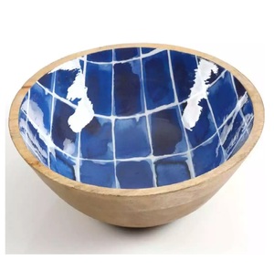 Bol de service en bois émaillé au design haut de gamme, bol à salade en bois émaillé, bol en bois de manguier, bol en bois d'acacia, prix de gros direct usine - Product Image 1