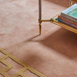 พรมขนสัตว์ทอมือลายเรขาคณิตสีชมพูโรส ดีไซน์ทันสมัย สำหรับห้องนั่งเล่นและห้องนอน - Product Image 5