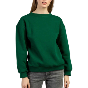 เสื้อสเวตเชิ้ตคอกลมสีเขียวแบบยูนิเซ็กซ์ ทรงปกติ สีพื้น ผ้าถัก 100% คอตตอน สวมใส่สบายๆ สำหรับฤดูใบไม้ร่วง แขนยาว - Product Image 1