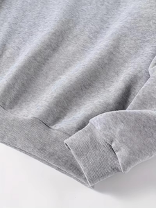 Sweat-shirt à capuche unisexe gris chiné personnalisé en mélange de coton doux, pull décontracté à manches longues en polaire brodé à séchage rapide - Product Image 3