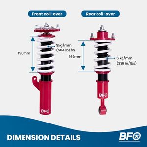 Kit di Abbassamento Sospensioni BFO con Ammortizzatori a Molla e Sistemi di Sospensione per Mitsubishi Lancer 08 e 16 - Product Image 2