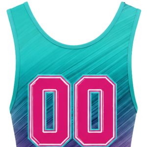 Singlet de Lucha Sublimado en Color Verde Azulado y Rosa para Hombre, Ropa Deportiva de Poliéster, Uniforme Deportivo sin Mangas para Entrenamiento y Combate - Product Image 5