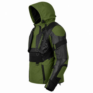 Chaqueta de Motociclista para Hombre, de Cuero y Textil Reforzado, con Protección, Cuello Redondo, para Motociclismo, Turismo, Carreras y Actividades al Aire Libre - Product Image 2