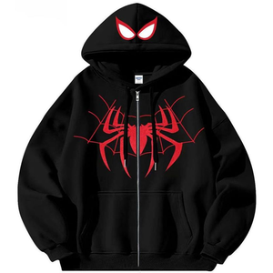 <span class=keywords><strong>Felpa</strong></span> con Cappuccio Rossa <span class=keywords><strong>Spider</strong></span>-<span class=keywords><strong>Man</strong></span> per Uomo, Oversize in Cotone Felpato, Pullover Casual con Tasca Frontale, Abbigliamento Autunnale - Product Image 2