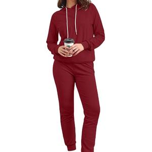 Ensemble de survêtement chaud pour femme, automne-hiver, épais, 2 pièces, pantalon de jogging et sweat à capuche, coupe ample - Product Image 3
