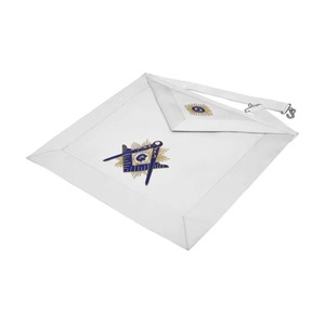 Delantal de Maestro Masón de la Gran Logia, Logia Azul, de terciopelo de color personalizado, con bordado a mano de seda, estilo Catedral, Étnico, para todas las estaciones, con logotipo personalizado MA - Product Image 3