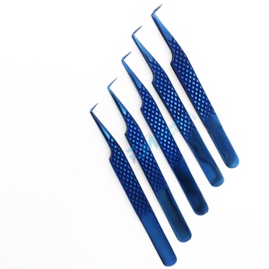 RMI Último Diseño de Plasma Azul, Marca Privada, Kit de Pinzas de Alta Calidad para Extensión de Pestañas, Herramientas de Acero Inoxidable, Puntas de Fibra para Volumen - Product Image 4