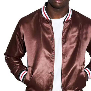 Chaqueta de Satén Ligera a Precio Económico al por Mayor, Chaqueta Varsity de Satén Personalizada para Hombre - Product Image 5
