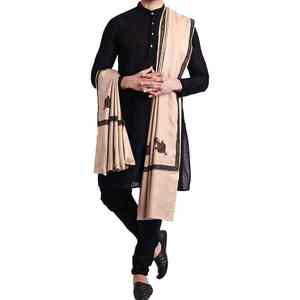 Châle en laine pour homme de haute qualité, châle en pure laine avec franges pour homme, châle en laine traditionnel musulman pour homme, châle en laine uni élégant et chaud pour l'hiver - Product Image 1