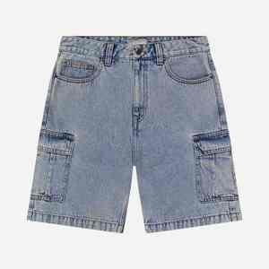 Shorts en jean vintage pour homme, style urbain décontracté d'été, coupe droite, en coton, bleu clair, avec ourlet brut et design à trous, personnalisables (OEM) - Product Image 5