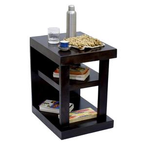 Sheesham Wood <b>Bedside</b> Table with 2 Shelves <b>Storage</b> | Wooden Multipurpose Nightstand End Table Furniture for Living Room, Bedroom - Product Image 2